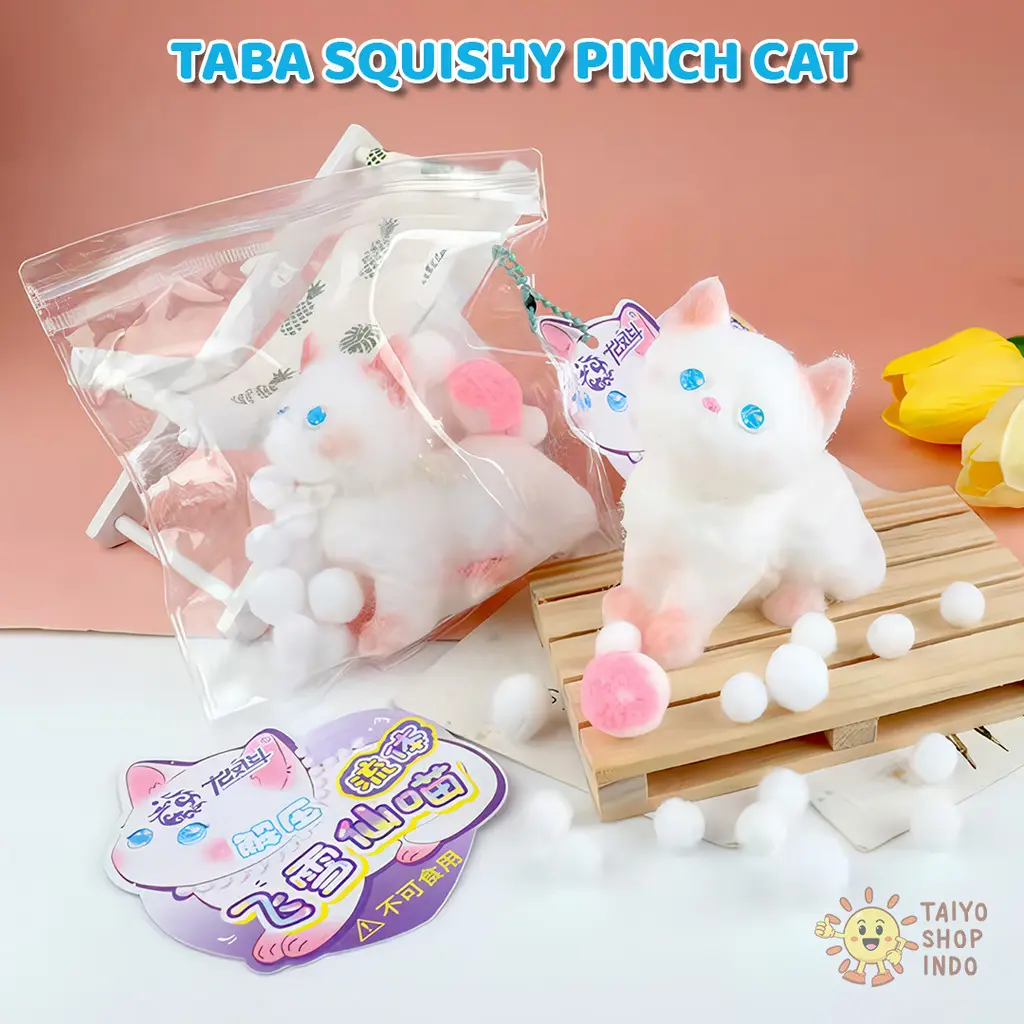 TAIYO Taba Squishy Pinch Cat Squeeze Pencet Kenyal Imut Lucu Squishi Cute Stress Relief Mainan
