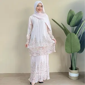 Cikistore - Sonia Kaftan Wanita Ceruty Plisket | Motif Eksklusif Gamis Lebaran Muslim Premium V Neck Tali Pinggang