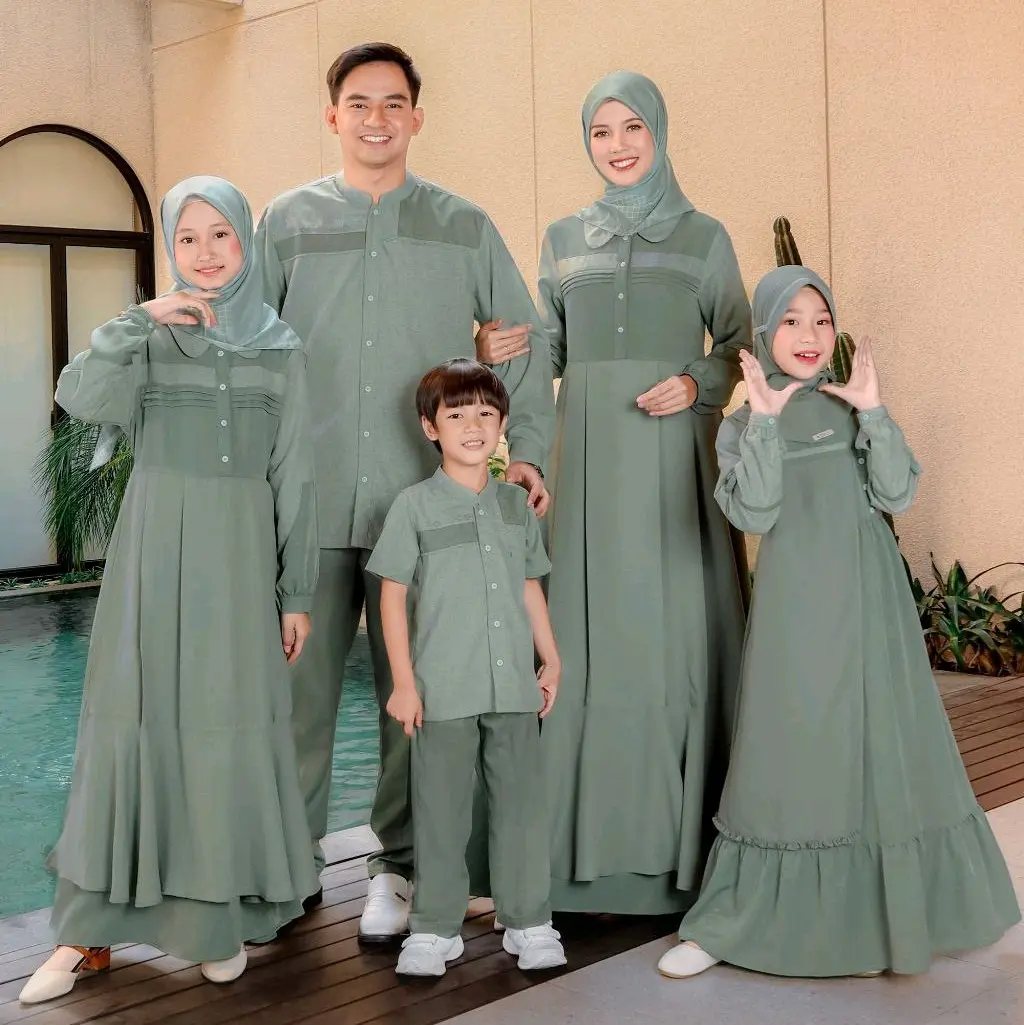 SARIMBIT SEPLY/EKSIS TERBARU EKSIS 274 ACCARDIAN GREEN Gamis Muslim Dress Syari