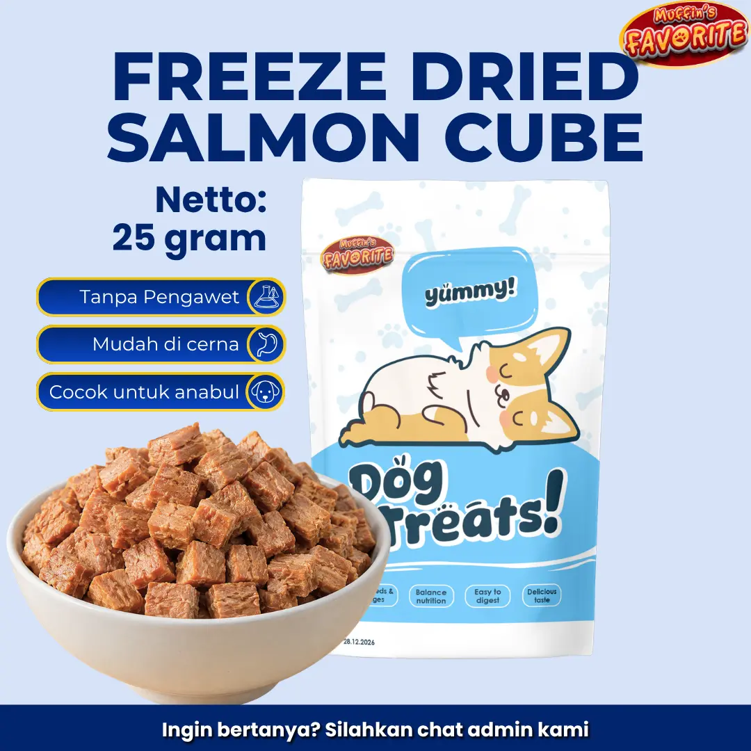 Favorite Freeze Dried Salmon Cube Dog Snack Cat Snack Cemilan Kucing Dan Anjing