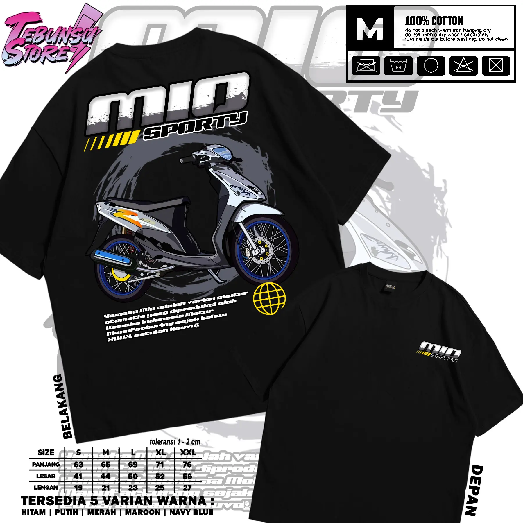 KAOS MIO SPORTY / VOL 02 / BAHAN CATTON COMBED 30S SABLON PLASTISOL / DTF / T-SHIRT DISTRO PRIA DAN WANITA / FREE ONGKIR / BAJU SANTAI / KAOS OBLONG / ATASAN PRIA / MOTIF VECTOR / BISA COD High Panjang Printing Unisex Oversize Variasi