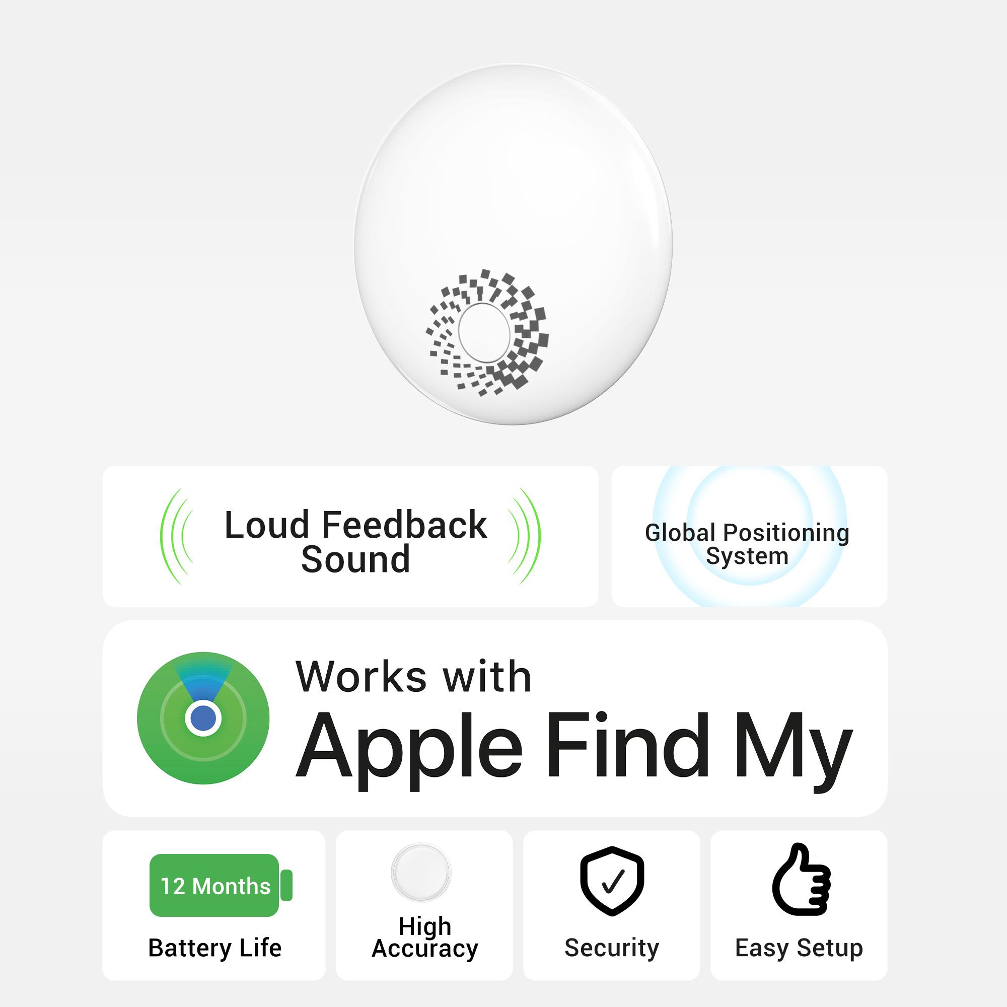 TUNOVA Tinkle01 AirTag dengan Dukungan Suara Balasan Kompatibel dengan Apple Find My Baterai Tahan 12 Bulan Ultra-Light 7g Garansi 2 Tahun