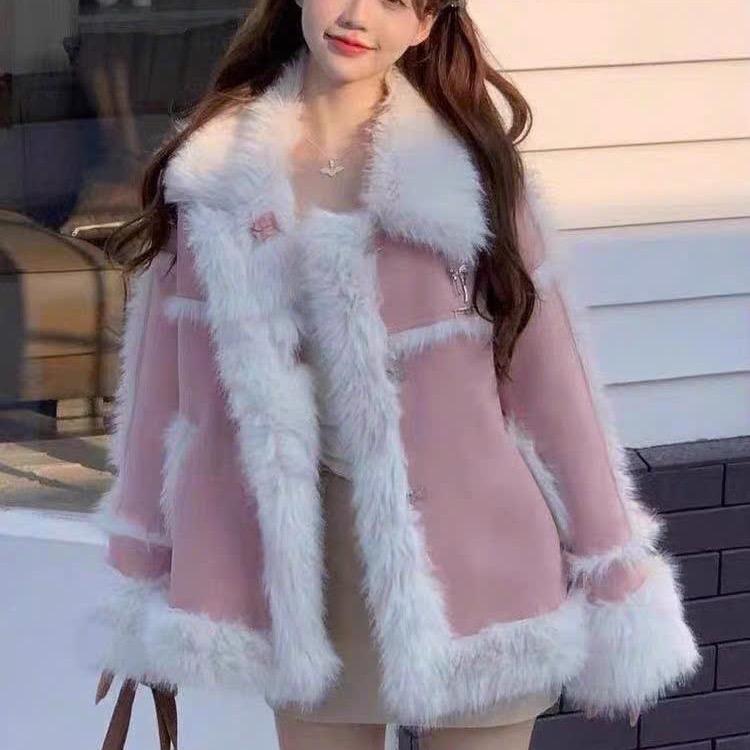 Lan Anh QC Áo da lộn màu Hồng full trần lót lông hàng Hàng Châu phong cách mới QCCC 2025