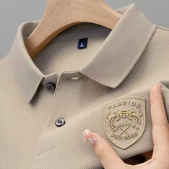 Kemeja Polo Sulaman, Untuk Lelaki, Lengan Pendek, Kolar Baju, Rekaan Lelaki