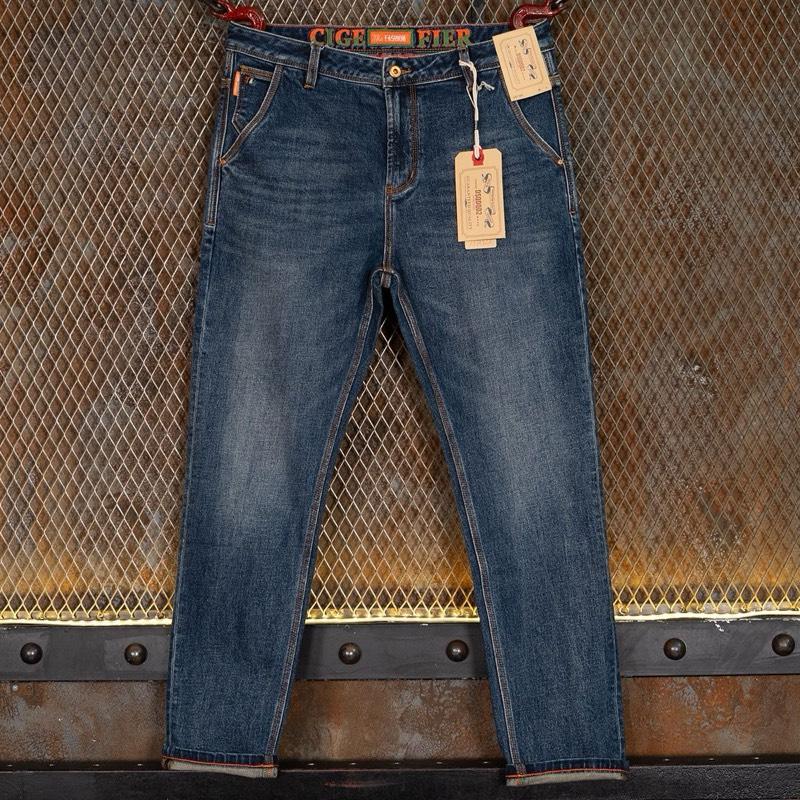  Quần Jean Nam Túi Xéo Mã Số 914 Phiên Bản Cao Cấp Denim Co Giãn Màu Xanh Dáng Slim Phong Cách Đơn Giản 