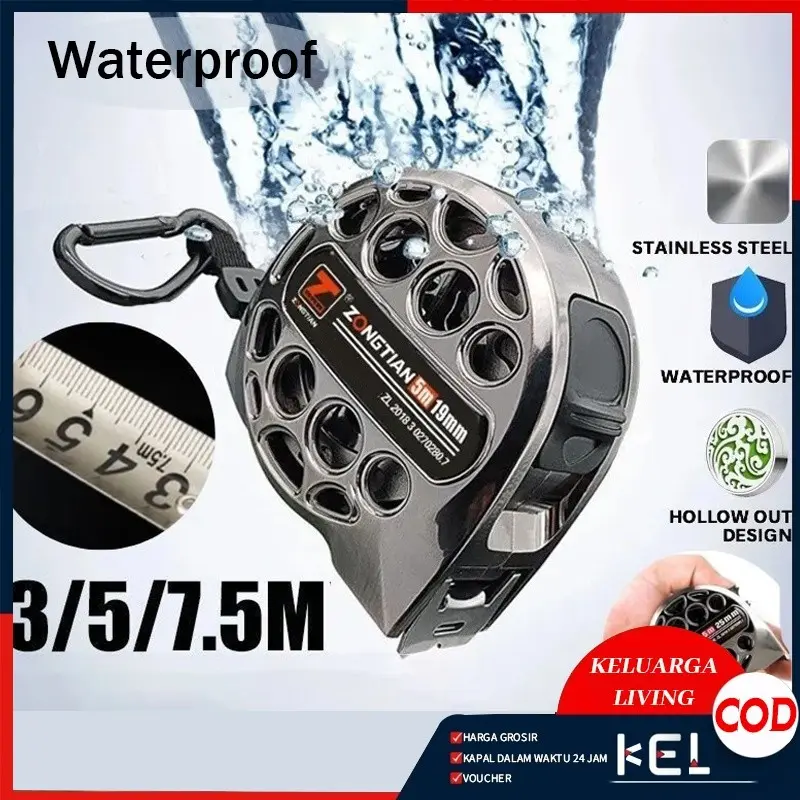 7.5m Alat Ukur Meteran Roll ABS 5m/7.5m Panjang Stainless Tebal/Meteran Pengukur Kelas Industri Presisi Tinggi