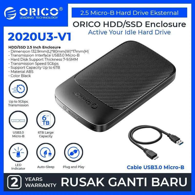 ORICO HDD SSD Enclosure 2.5 Inch USB 3.0 - 2020U3