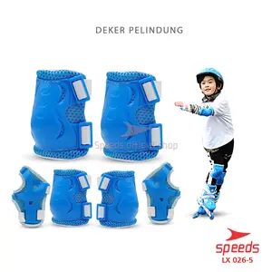 SPEEDS Set Deker Dekker Deckker Anak Inline Outdoor Pelindung Lutut Siku Tangan Badan Sepeda Skate 026-5