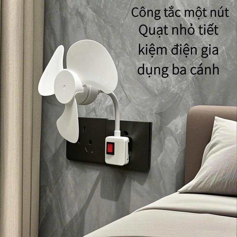 Quạt Mini Treo Tường Xoay 360 Độ -Quạt Làm Mát 3 Cánh Công Suất 10W Treo Tường Nhà Bếp Phòng Tắm -Quạt Cắm Điện