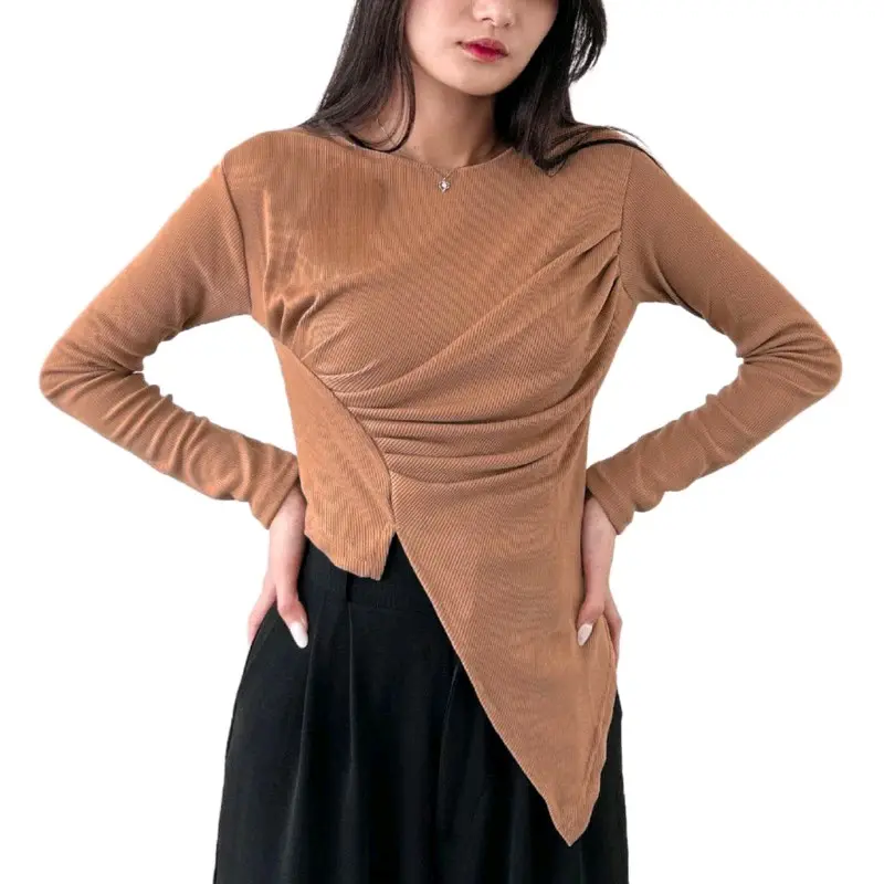 Nay' Blouse Knit Crop Top / Kaos Wanita /Atasan Wanita Tangan Panjang Polos 5