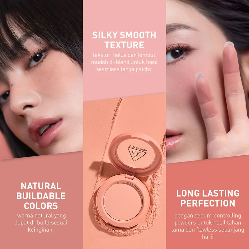 3CE Pop Stain & Face Blush  - Paket Lip Stain & Blush Warna Cerah Tahan Lama & Tekstur Lembut untuk Makeup Natural 6
