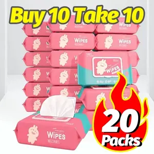 PROMO Beli 10 Gratis 10 Tisu Basah Bayi 80 Lembar Lembut Bebas Alkohol 80 Lembar - Tisu Basah Baby Aman Harga Murah Cocok untuk Bayi 0-3 Tahun Membersihkan Cepat Tidak Merusak Kulit Bayi