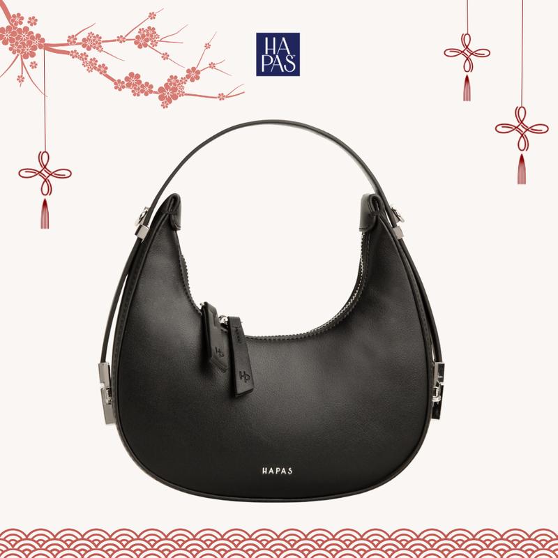 Túi Xách Nữ HAPAS Hobo Đeo Vai Đeo Chéo Sang Trọng Chính Hãng Đáy Tròn Size 22 HAPAS - TDV221019 Da Bag