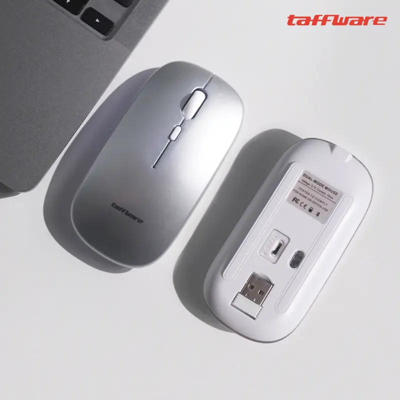 Taffware Silent Mouse Rechargeable Dual Mode Bluetooth 5.2 dan 2.4GHz 3