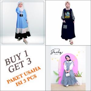 Paket Usaha Isi 3 Pcs Gamis Anak GOGOFASHION (P16)