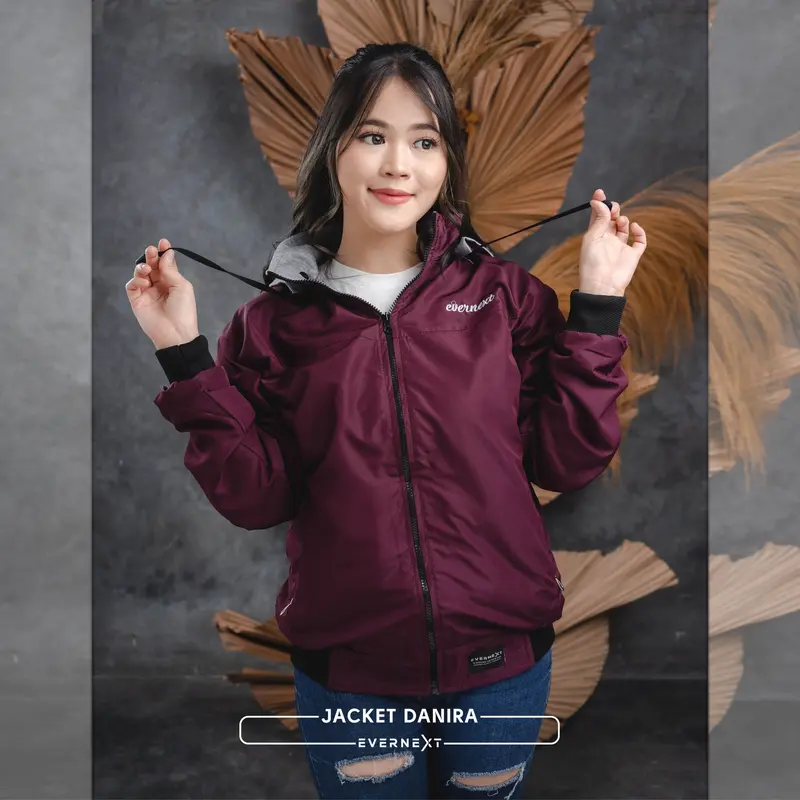 EVERNEXT Jaket Bolak Balik Wanita Jaket Outdoor Cewek Jaket Motor Danira Reversible Jacket Fleece Wanita Nyaman Outer Tebal 0
