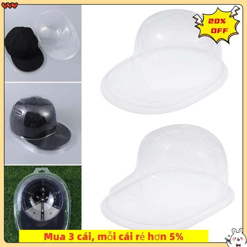 Hohou Mới Trong suốt Hộp đựng mũ bằng PVC Chống bụi Vành mũ phẳng Hộp bảo vệ mũ phẳng/lồi Di động Vành cong Tủ trưng bày mũ