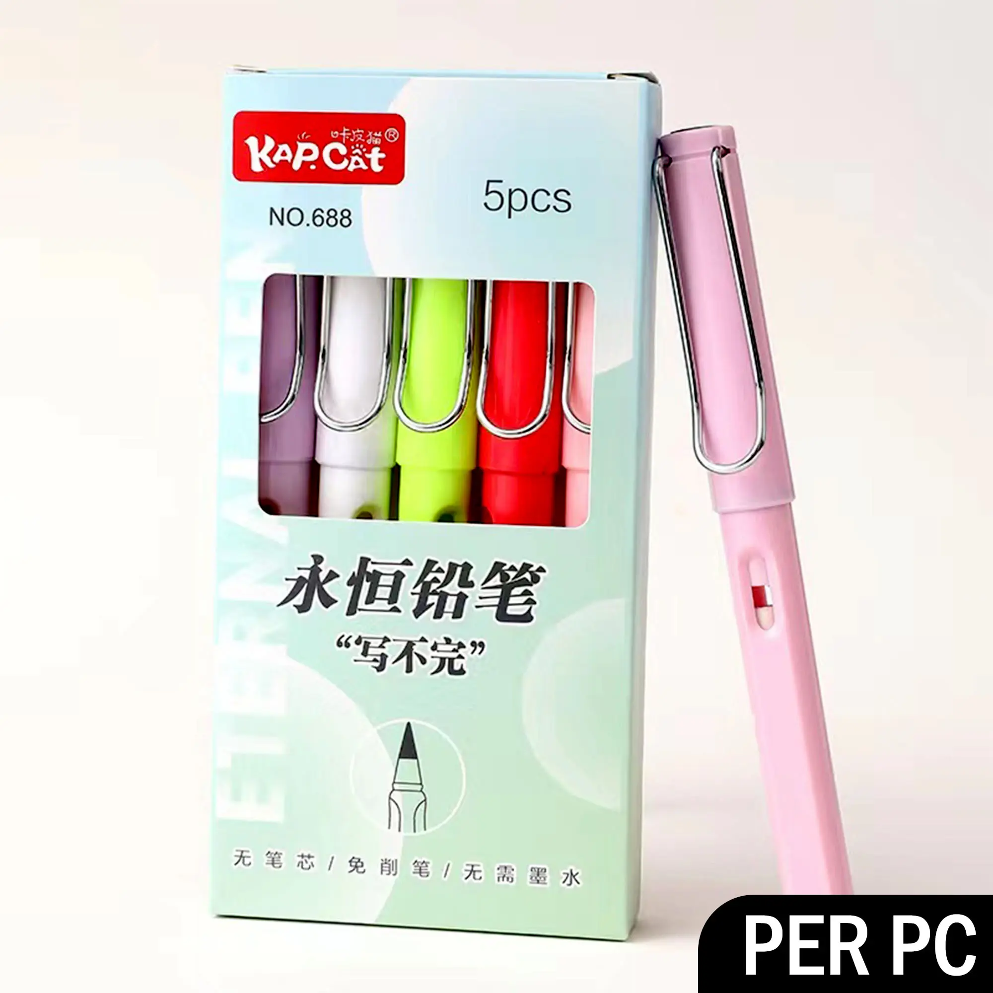KapCat Eternal Pencil (688) Unlimited Inkless Metal Pen Magic Drawing Not Easy to Break Pensel Stationery