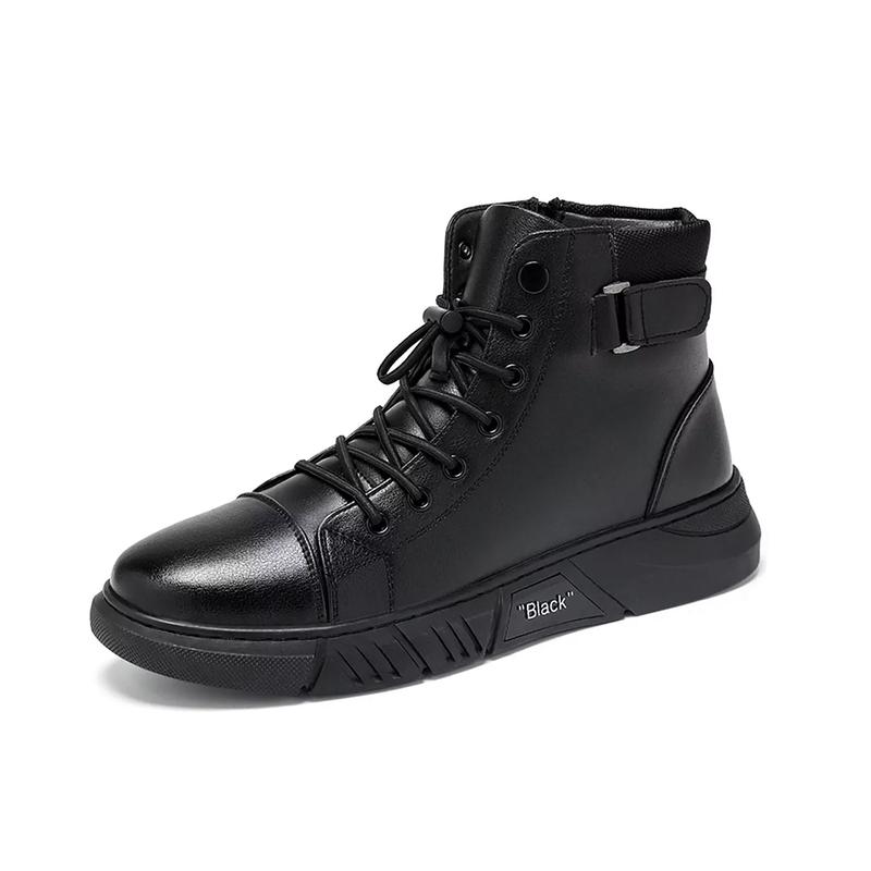 Sepatu Hitam Polos Keren Sepatu Pria Kerja Touring Ride Cowok Keren acara Formal Kasual Anti Slip 7