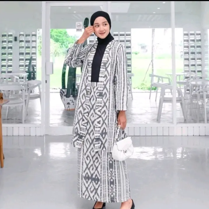 blazer tenun wanita+kain tenun jepara+atasan wanita 0