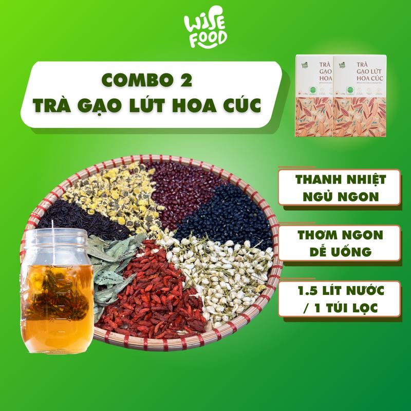 Combo 2 Trà Gạo Lứt Hoa Cúc WISE FOOD 600g