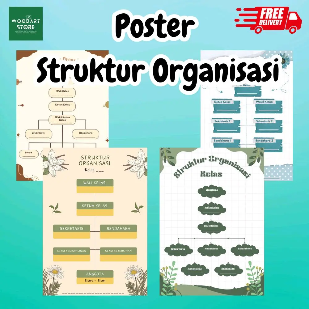 (BISA COD) POSTER STRUKTUR ORGANISASI SEKOLAH / POSTER JADWAL SEKOLAH / HIASAN DINDING SEKOLAH