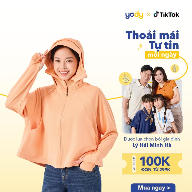[ FLASH SALE T9 ] YODY Áo Khoác Chống Nắng Nữ Xinh Chống Uv Làm Mát Đa Năng Dáng Suông Sport Có Mũ Bản Mới 2024 ACN7004