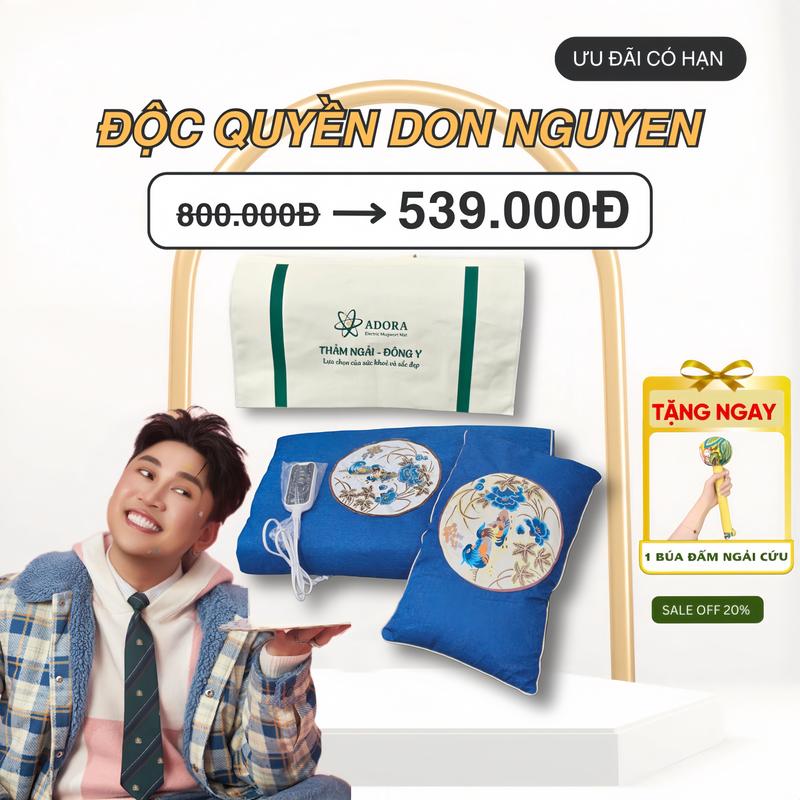   DEAL LIVE DON NGUYỄN  Combo Gối & Thảm Ngải Cứu Đông Y ADORA | Chườm Nóng Sưởi Ấm Hỗ Trợ Đau Nhức Xương Khớp Mỏi Vai Gáy - Đệm Sưởi Ngải Cứu thư giãn mùa đông đả thông kinh mạch rất tốt cho sức khoẻ 