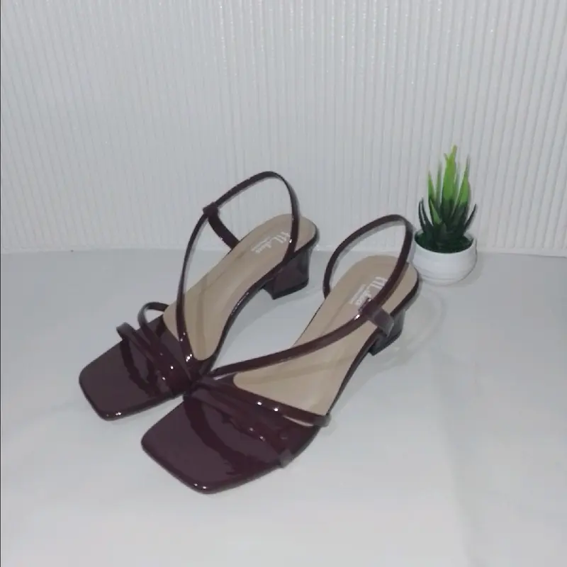 Sandal- heels Wanita / korean style model tali belakang tinggi hak 5cm (HL02) Sendal 5