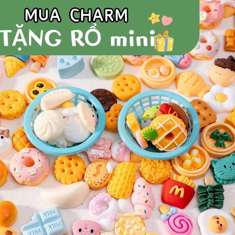  ￼Combo 100 Charm Túi Mù Mô Hình Chai Nước Đồ Ăn Mini Không Trùng Lặp Làm Đồ Thủ Công DIY Trang Trí Nhà Búp Bê 