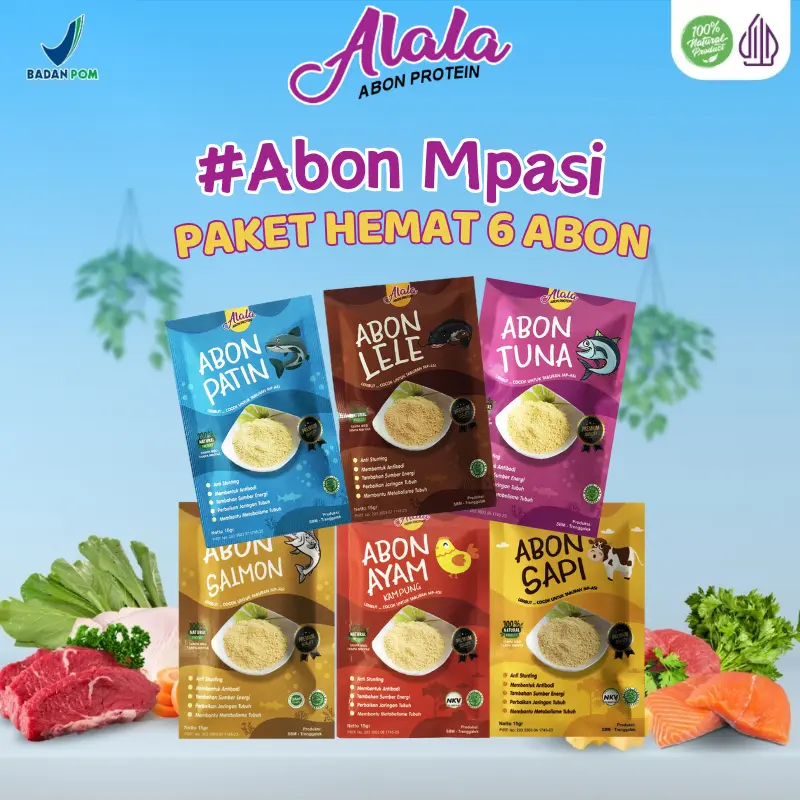 Alala Abon Bayi Abon Mpasi Instan anak 8 bulan Makanan Bayi Non Msg Tekstur Lembut - 15gr