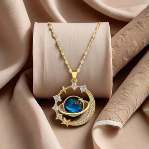 สร้อยคอรูปดาว ทำจากเหล็กไททาเนียม ดีไซน์หรูหราสำหรับผู้หญิง สร้อยคอกระดูกไหปลาร้าที่เข้าชุดกัน สร้อยคอเซอร์โคเนีย ดีไซน์ไม่ซ้ำใครและสง่างาม