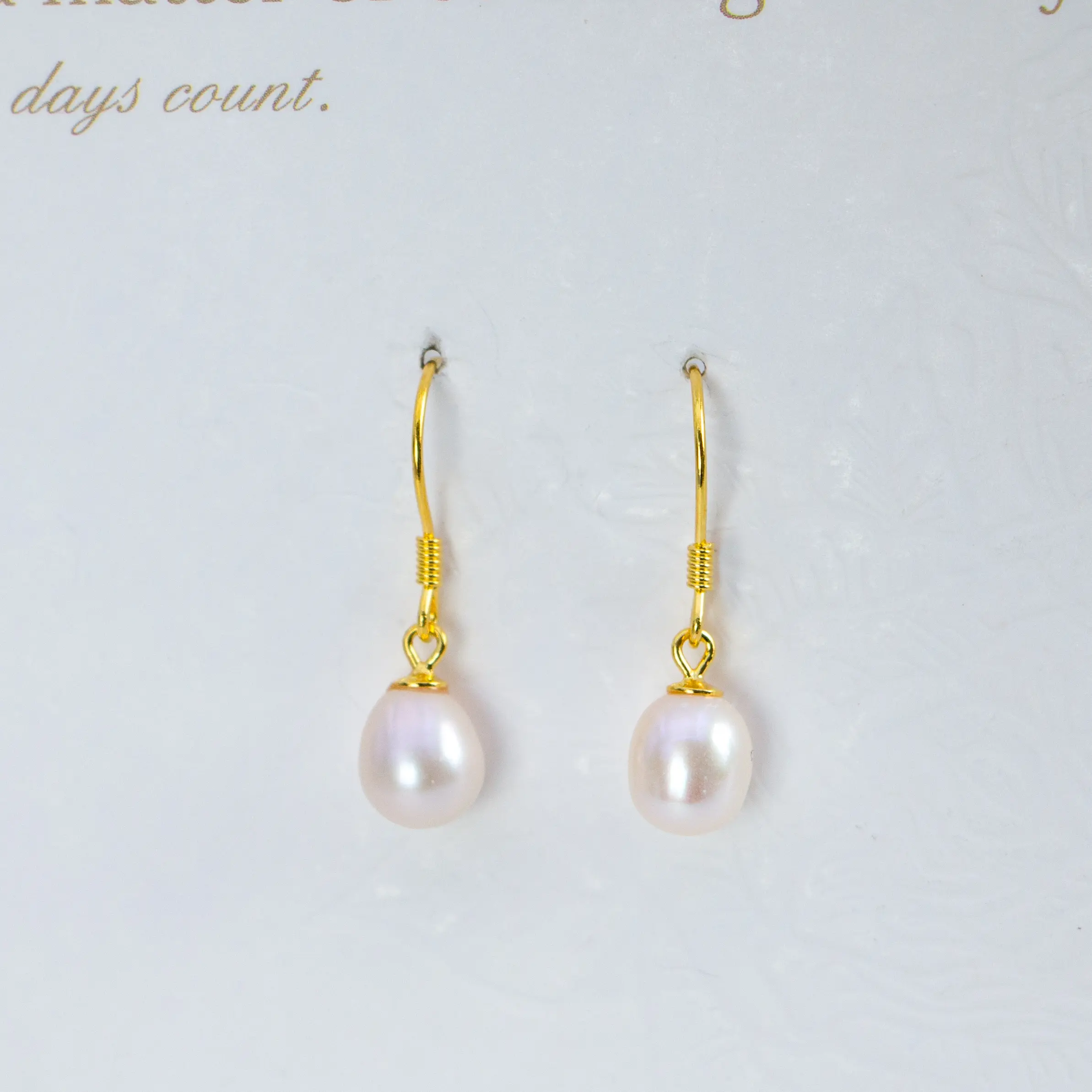 S925 Silver fresh water coreless white rice earrings 6-7mm rice flawless ZH13401