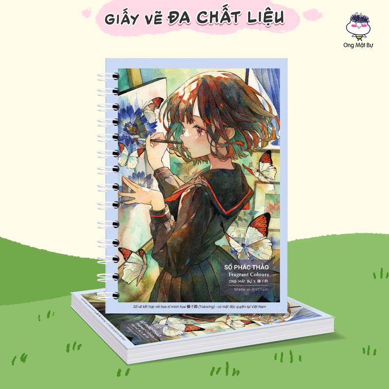  Sổ Vẽ Đa Chất Liệu Ong Mặt Bự - Sổ Phác Thảo Fragrant Colours - Họa sĩ Nhật Bản Yukoring - Sketchbook Không Kèm Tài Liệu Vẽ 