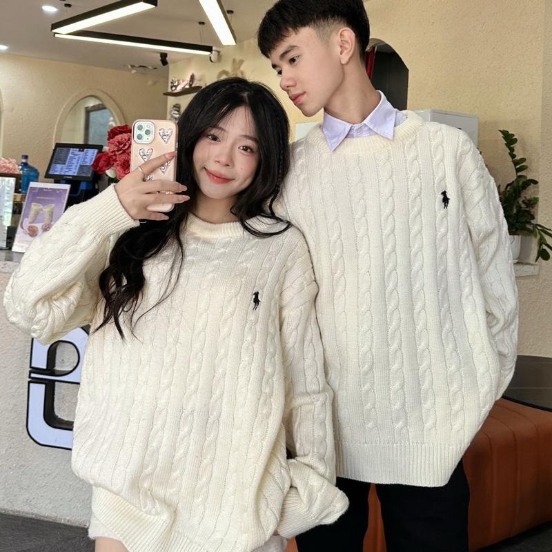 DEAL MỞ BÁN ÁO LEN DÀI TAY NAM NỮ THÊU HÌNH NHỎ MÀU ĐEN DÀY NẶNG