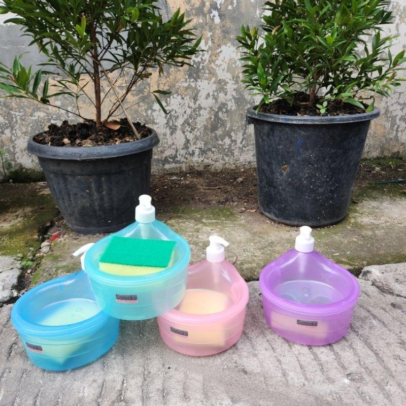 Dispenser Sabun Cuci Piring dengan Tempat Sabun dan Spons 4