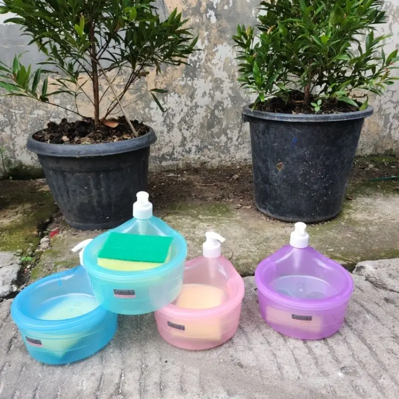 Dispenser Sabun Cuci Piring dengan Tempat Sabun dan Spons 4