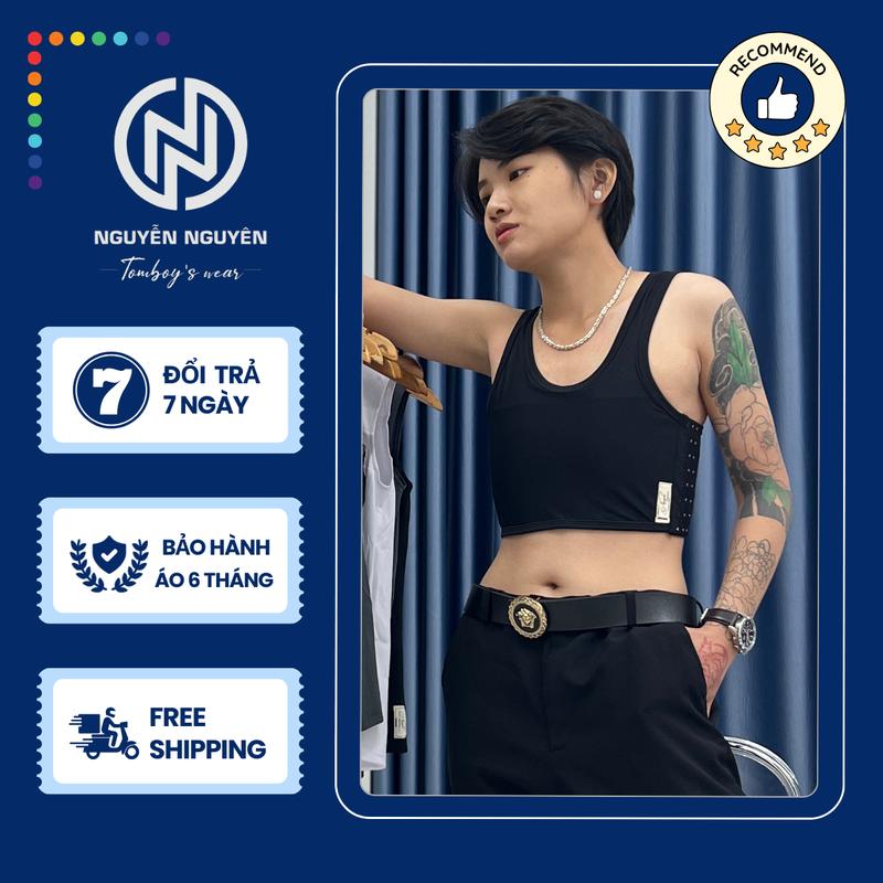 Áo Nịt Lưới 4D Cao Cấp - Áo Nịt Ngực Tomboy Lưới Mỏng 4D Thoáng Khí Thể Thao Ba Lỗ Thun Trơn Gen Cứng Có Viền Móc Cài Hông Bigsize Nguyễn Nguyên