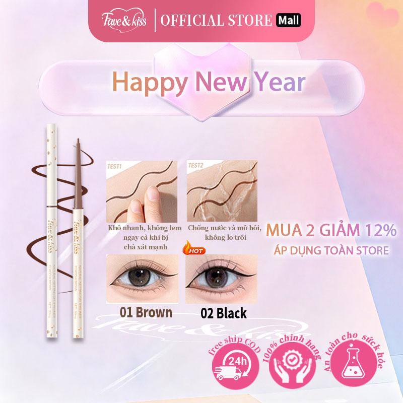  FAVEKISS Bút chì kẻ mắt dạng gel 1.72mm đầu mảnh chống thấm nước lâu trô Phê duyệt bởi MOH  