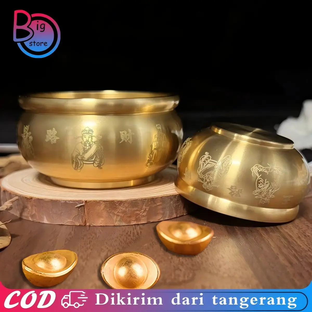 Mangkuk Fengshui Mangkuk Harta Karun Feng Shui Treasure Bowl Mengumpulkan Kekayaan Mangkuk Kuningan