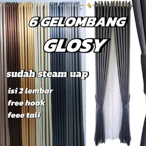 GORDEN BLACKOUT 6 GELOMBANG ISI 2 LEMBAR FREE HOOK FREE TALI SUDAH STEAM UAP JENDELA MINIMALIS