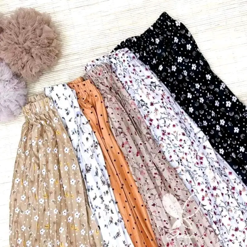 Rok Plisket Motif Anak Perempuan Usia 4-16 Tahun / Rok Motif Anak