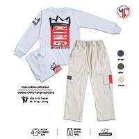 Gambar Setelan Kaos Distro Anak King Milan White Cotton Combed dan Celana Chino Kargo Panjang Pinggang Karet 3 Warna Usia 3-12 Tahun - Kaos Panjang + aktive kargo Cream, Setelan M ( 3 - 4 tahun ) dari Maximo Clothing Store Kab. Bandung 2 Tokopedia