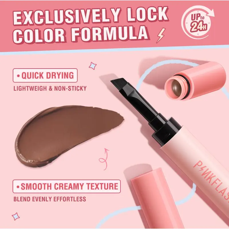 PINKFLASH Eyebrow Pencil Tahan air  Pomade Cream Tahan lama Smudgeproof Quick-drying Shaping COD BPOM 1