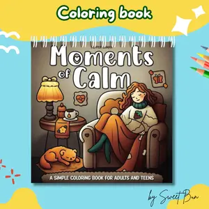 Buku Mewarnai Anak Remaja Dewasa - Moments of Calm Coloring Book