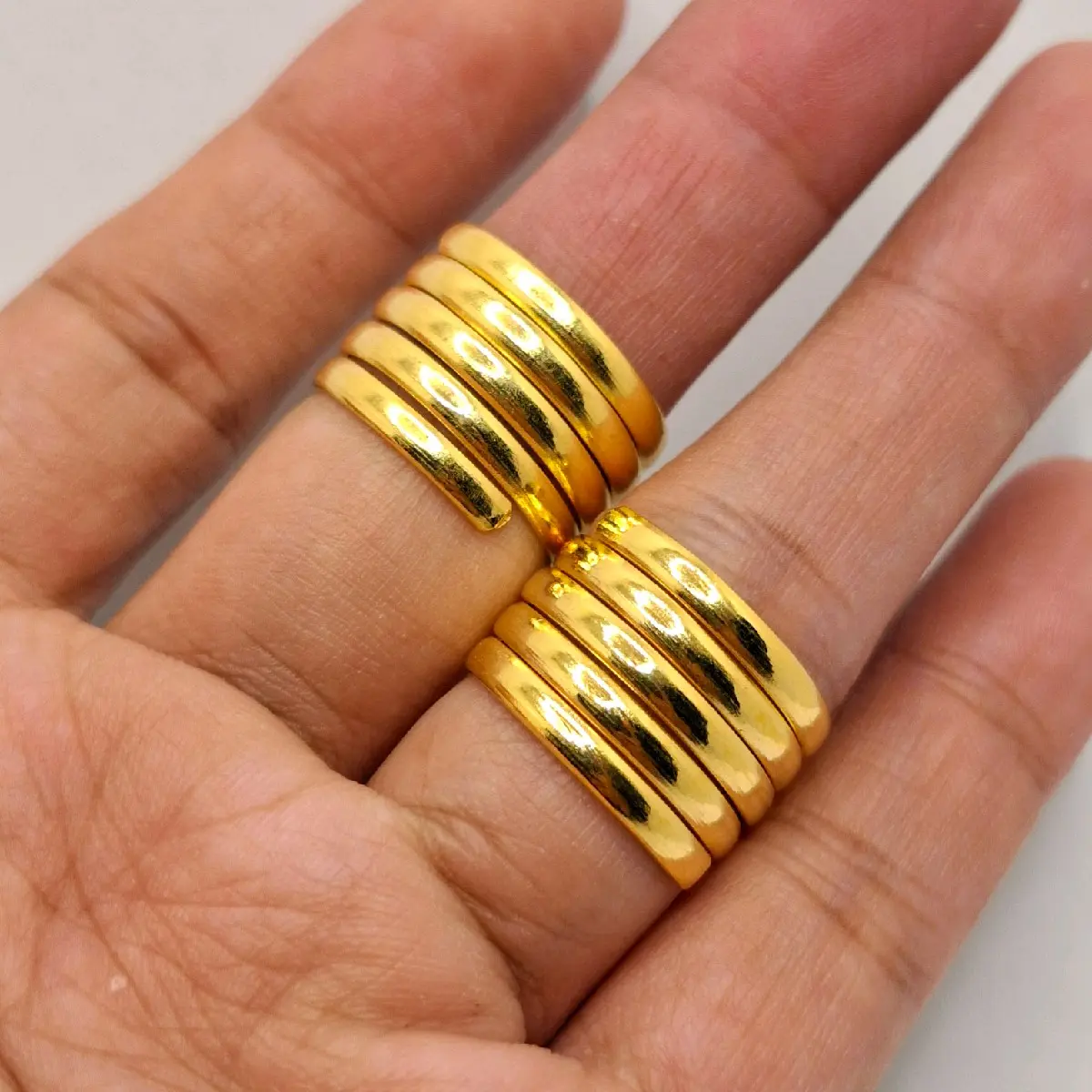Cincin Pilin Rotan Polos Aksesoris Perhiasan Lapis Emas