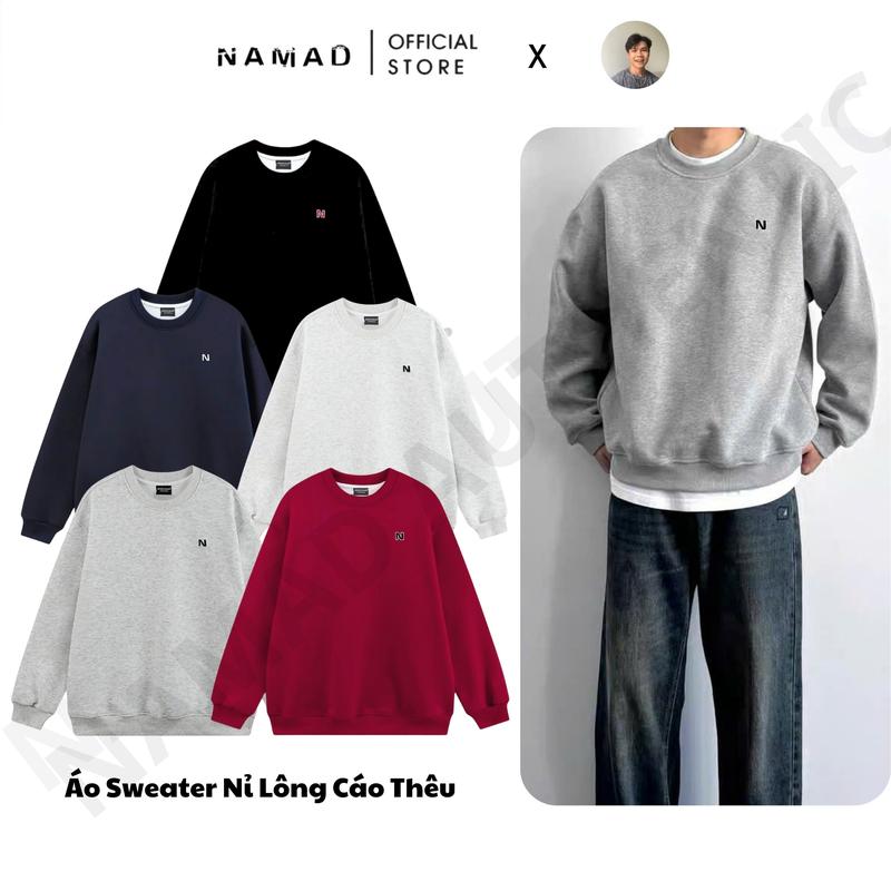   NAMAD x Thành Đơn Giản  Áo Sweater Nam Nữ Chất Liệu Nỉ Lông Cáo ĐL 400gsm Mềm Mịn Dày Dặn Logo Thêu Chỉ Nổi 3D Sắc Nét Thiết Kế Đơn Giản Phù Hợp Cho Cả Nam Và Nữ 