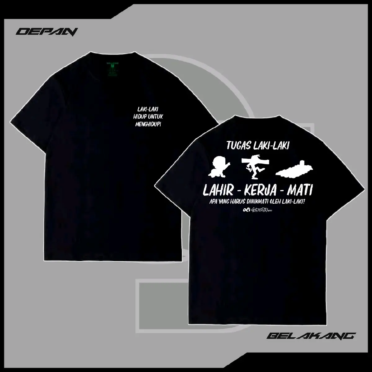 Kaos Tugas Laki-laki Lahir Kerja Mati | Kaos Takdir Laki-laki Kerja Lahir Mati | Kaos Cotton Combed