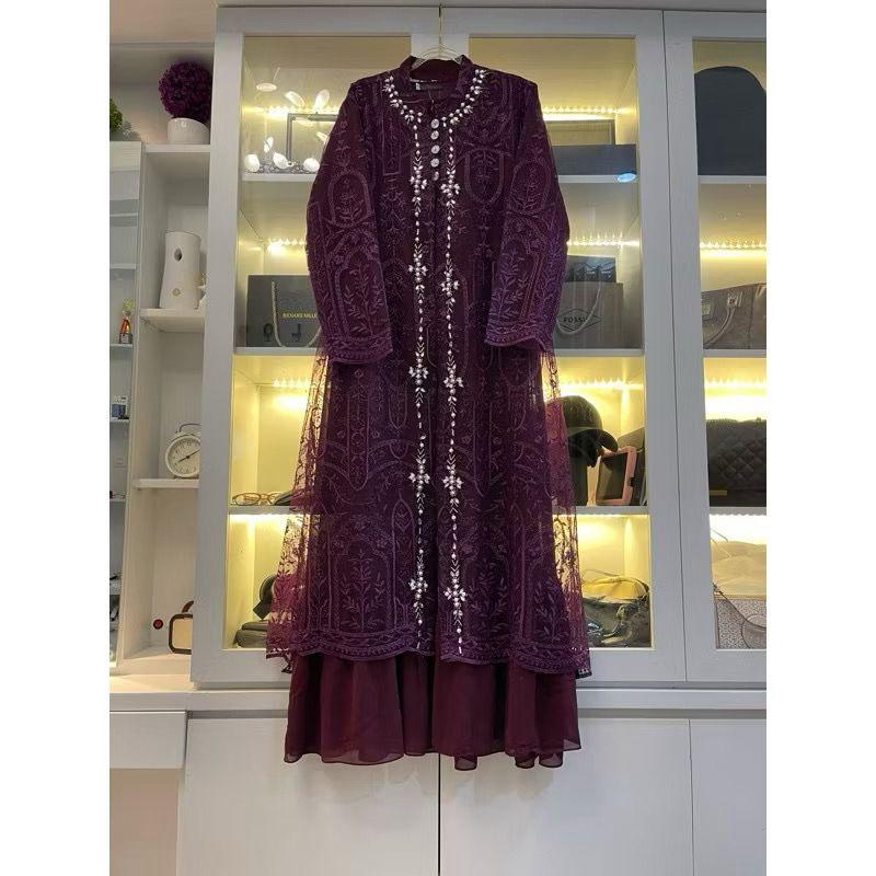 Product Introduction of Gamis brokat terbaru 2025 mewah kekinian / gamis lebaran 2025 model gamis terbaru / gamis pesta mewah elegan / gamis kondangan mewah terbaru 3