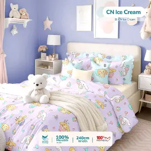 Sprei Anti Geser Karakter Anak Cinnamorrol Ukuran 90x200 - 100x200 - 120x200 Seprei Karet